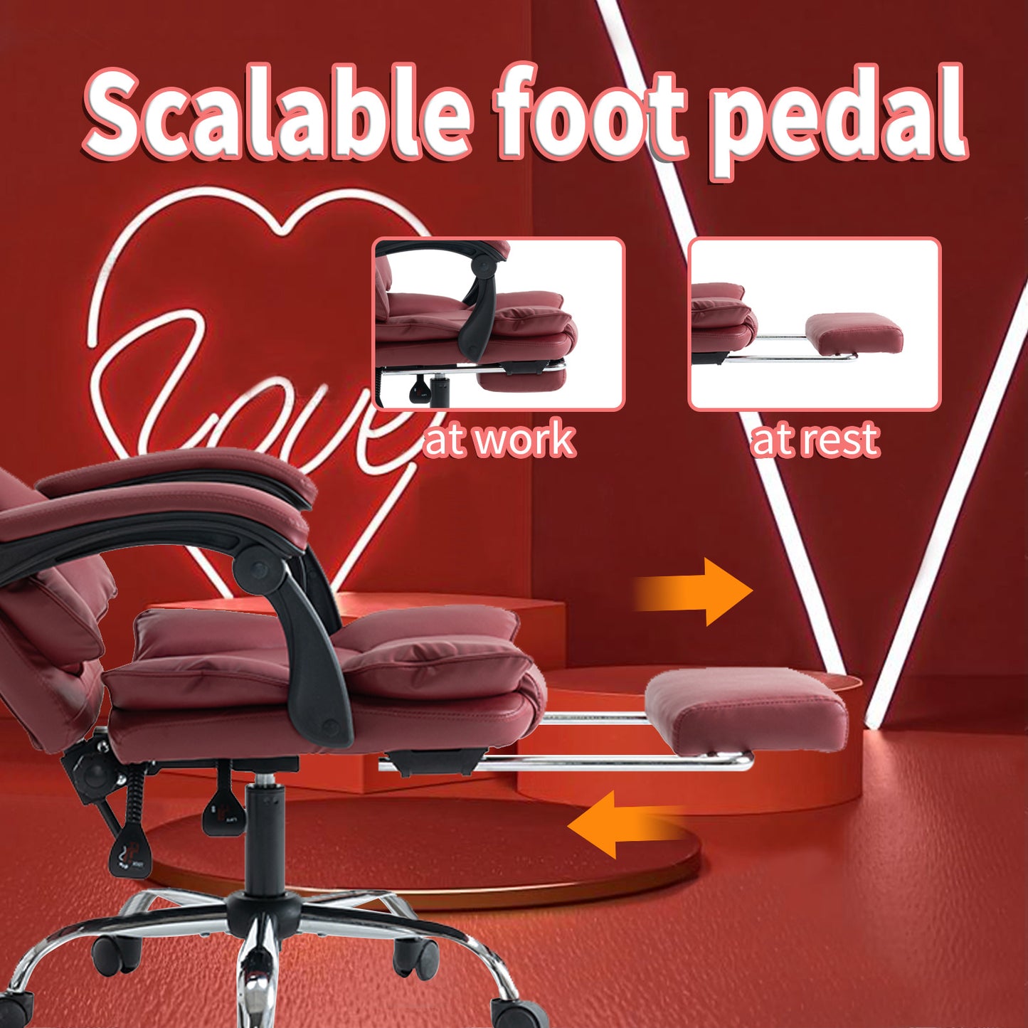 Gamingstoel – Gamestoel – Gaming Chair – Bureaustoel – Game Stoel – Ergonomisch verstelbaar – PU-Leder paars/wit – Zachte schuimvulling – Stevige rugsteun