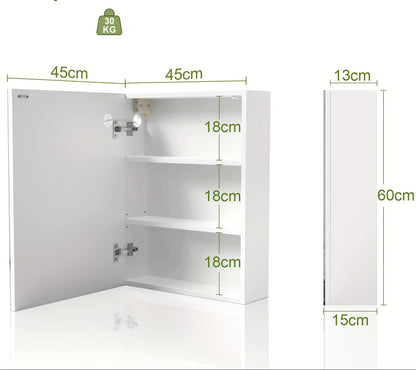 Badkamerspiegel – Spiegelkast – Medicijnkast – Wandkast – Spiegelkast Met Opbergruimte – Set Van 2 – 60x45 cm – Verstelbare Planken – Wandmontage