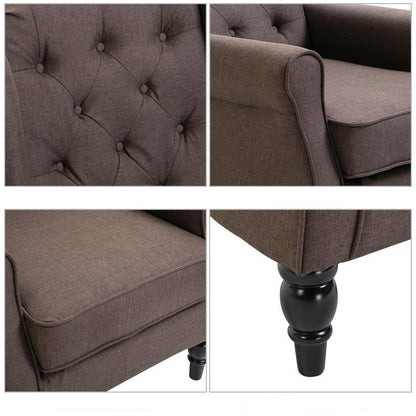 Fauteuil – Relaxstoel – Zetel – Leesstoel – Stoel – Ergonomisch Design – Polyester vulling – Houten Poten – Bruin – 76x86x108 cm – Stevige Rugleuning – Gemakkelijk Schoonmaakbaar