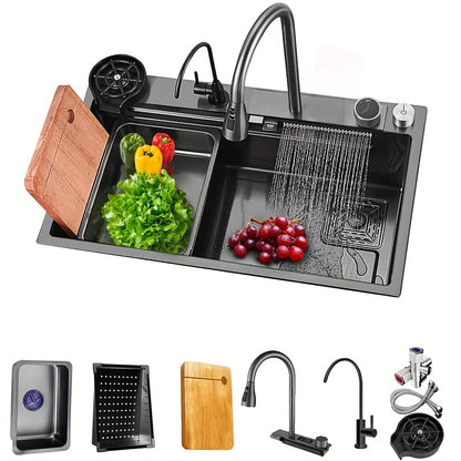 RVS Keukenspoelbak – Spoelbak, Wasbak, Keukenbak, Spoelbak RVS – 68 x 45 cm – Enkele Kom – Compleet Met Kraan en Accessoires