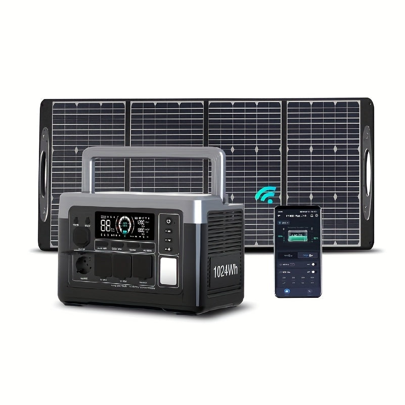 Draagbare Zonne-Generator – Powerstation – Solar Generator – Noodstroom – Camping Accu – 1024Wh Capaciteit – Snelle Oplaadfunctie 0-80% in 45 Min