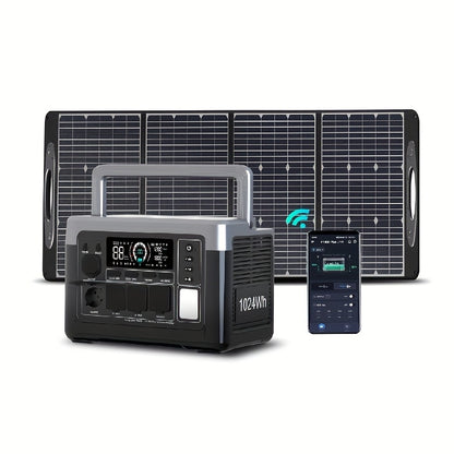 Draagbare Zonne-Generator – Powerstation – Solar Generator – Noodstroom – Camping Accu – 1024Wh Capaciteit – Snelle Oplaadfunctie 0-80% in 45 Min