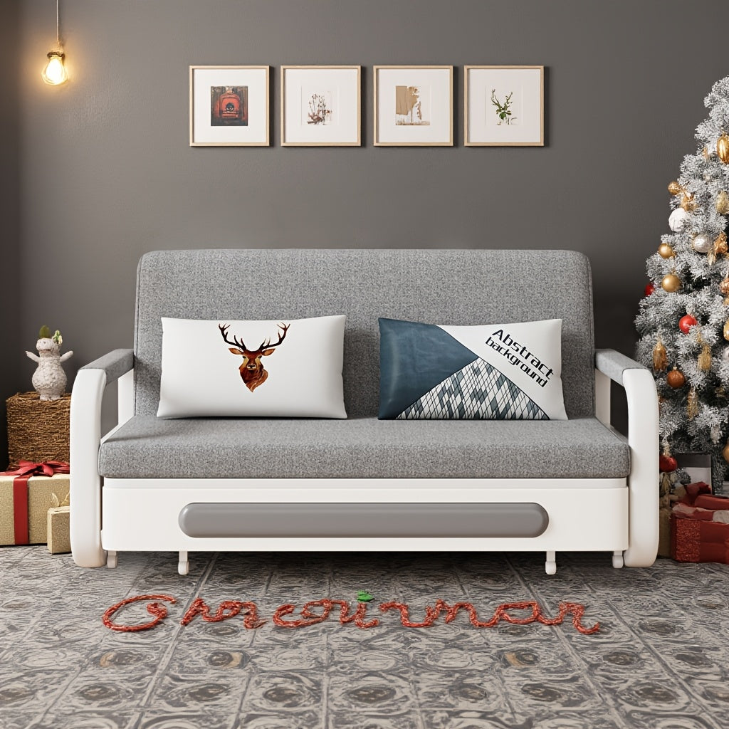 Uitschuifbaar Sofa Bed – Slaapbank – Bedbank – Slaapbank Met Opbergruimte – Zitting Met Opbergvak – Compact 158 cm – Modern Minimalistisch Design