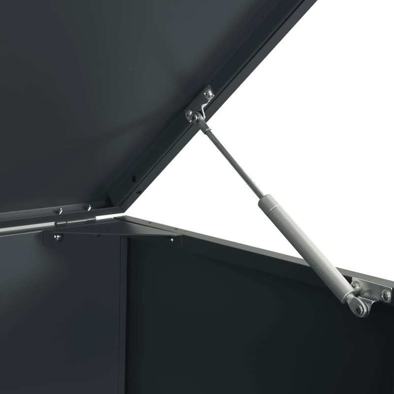 Afvalcontainer – Vuilnisbak – Afvalbak – Afvalemmer – Container – 2 Vaks – Stalen Behuizing – Wielen – Geventileerd Design – Ergonomische Handvatten – Antraciet – 138x79x117 cm – Zonder Elektriciteit