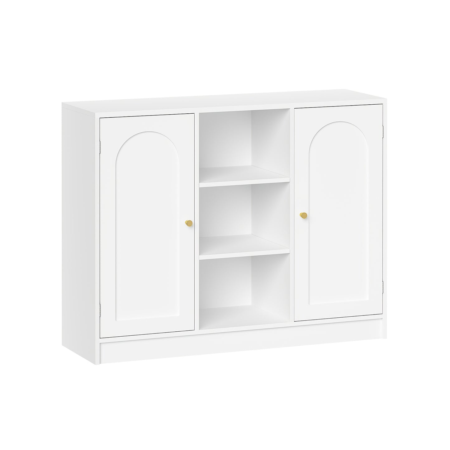 Badkamerkast – Badkamermeubel – Keukenkast – Opbergkast – Dressoir – 2 Deuren – Verstelbare Planken – 30x100x81,5 cm – Wit – Minimalistisch Design