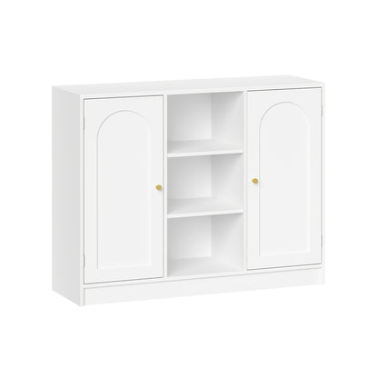 Badkamerkast – Badkamermeubel – Keukenkast – Opbergkast – Dressoir – 2 Deuren – Verstelbare Planken – 30x100x81,5 cm – Wit – Minimalistisch Design