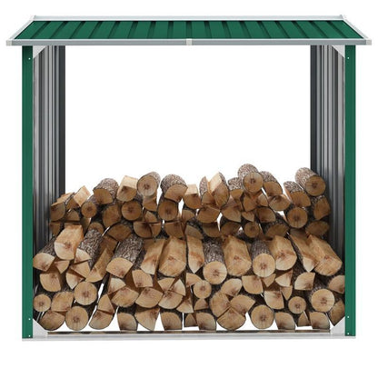 Heavy-Duty Metal Outdoor Storage Shed - 172x91x154cm Green Solid Structure with Ventilation Holes, Durable Weather-Resistant Design for Firewood, Tools & Garden Supplies - Multi-Purpose Organizer for Backyard, Patio, Garage,