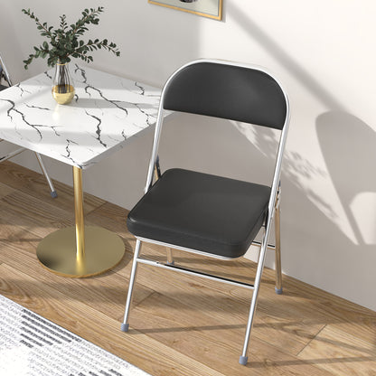Klapstoel – Vouwstoel – Opvouwbare Stoel – Eetkamerstoel – Conferentiestoel – PU Leren Bekleding – Stevig Metalen Frame