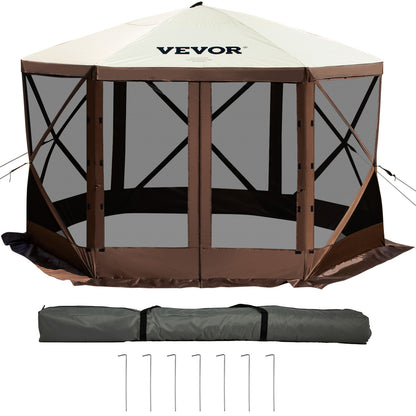 Pop-up Campingtent – Partytent – Tuinkamer – Terrastent – Markttent – 3,6 x 3,6 Meter – Waterafstotend 300D Oxford – Zes Afneembare Zijwanden Met Ramen