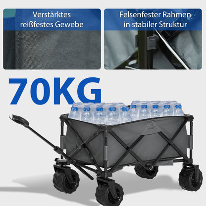 Transportkar – Vouwkar – Bolderkar – Trolley – Steekwagen – 360° Draaibare Wielen – Verstelbare Telescoopgreep – Draagvermogen 70 kg – Donkergrijs Metalen Frame