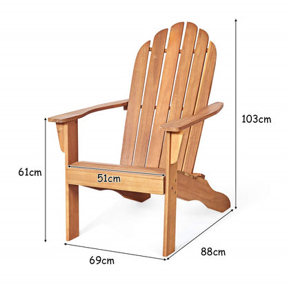 Adirondack Tuinstoel – Tuinstoel – Tuinfauteuil – Buitenstoel – Terrasstoel – Acaciahout – Weerbestendig – 160 Kg Draagkracht – Natuurlijk Vernieuwd Design