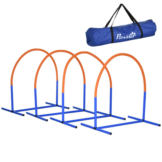 Hunde Agility Training Set 4-Teilig Mit Tragetasche Blau Orange 88 X 64