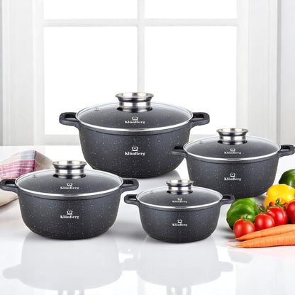 17-delige Kookset – Pannenset – Keukenset – Cookware Set – Pan & Pot Set – Inductie Geschikt – Keramische Antiaanbaklaag – Lichtgewicht Aluminium