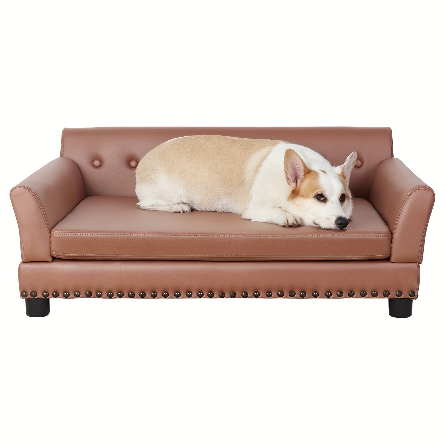 Pet Sofa Bed: Sofa-type Dog Bed, Pet Snuggle Lounge Bed, Couch Chair Pet, with Removable Sponge Cushion, for Kittens, Puppies, Dog Couch Sofa, Pet Couch For Dogs, Raised Pet Sofa, Chew Proof Dog Bed, Paw Hut Bery Grey Dog Cou