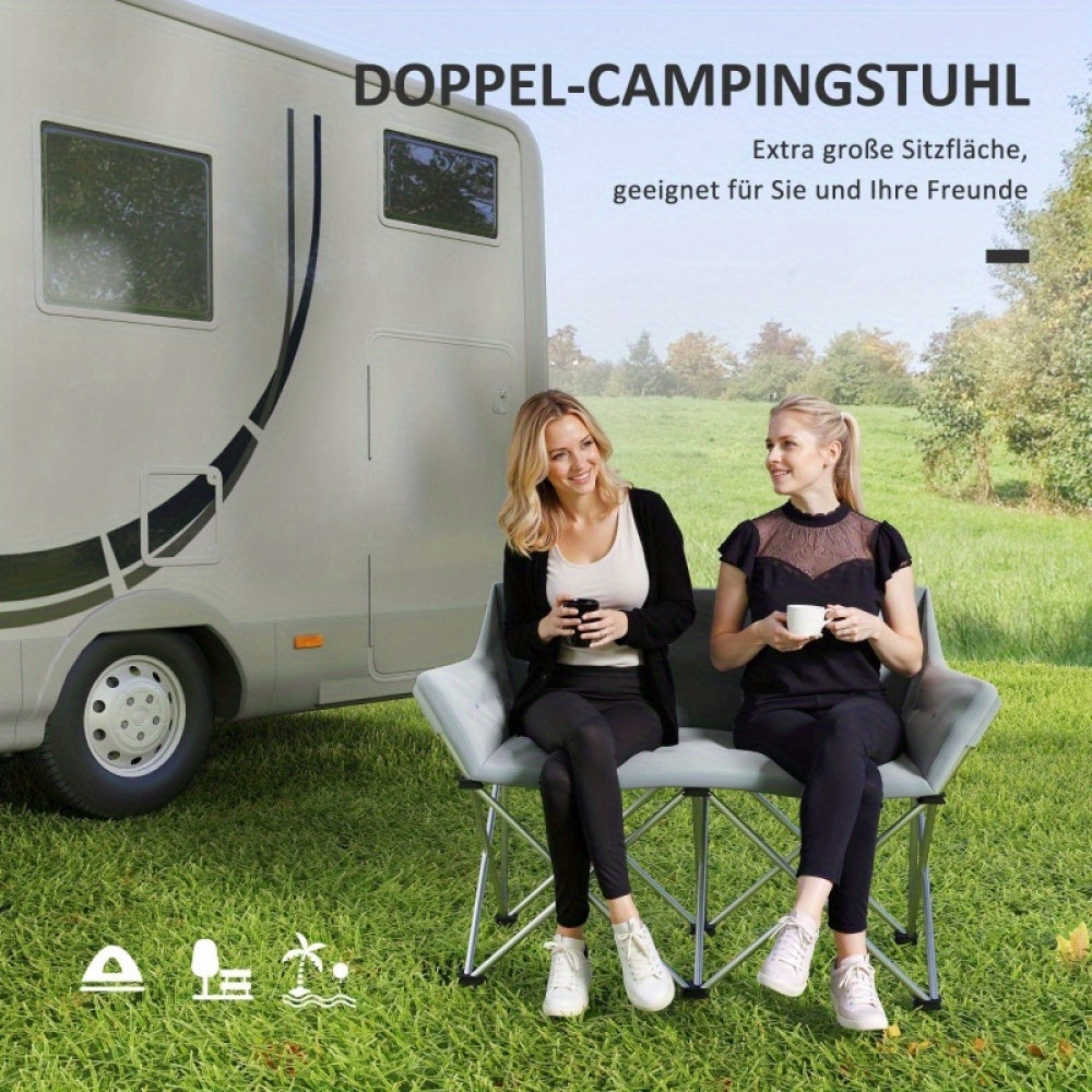 Campingstoel – Kampeerstoel – Vouwstoel – Klapstoel – Buitenstoel – Draagvermogen 240 kg – Inklapbaar met Armleuningen & Zijvak