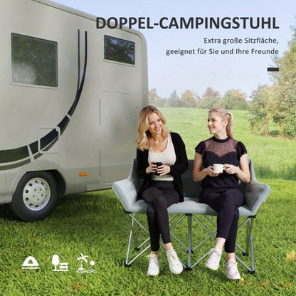 Campingstoel – Kampeerstoel – Vouwstoel – Klapstoel – Buitenstoel – Draagvermogen 240 kg – Inklapbaar met Armleuningen & Zijvak