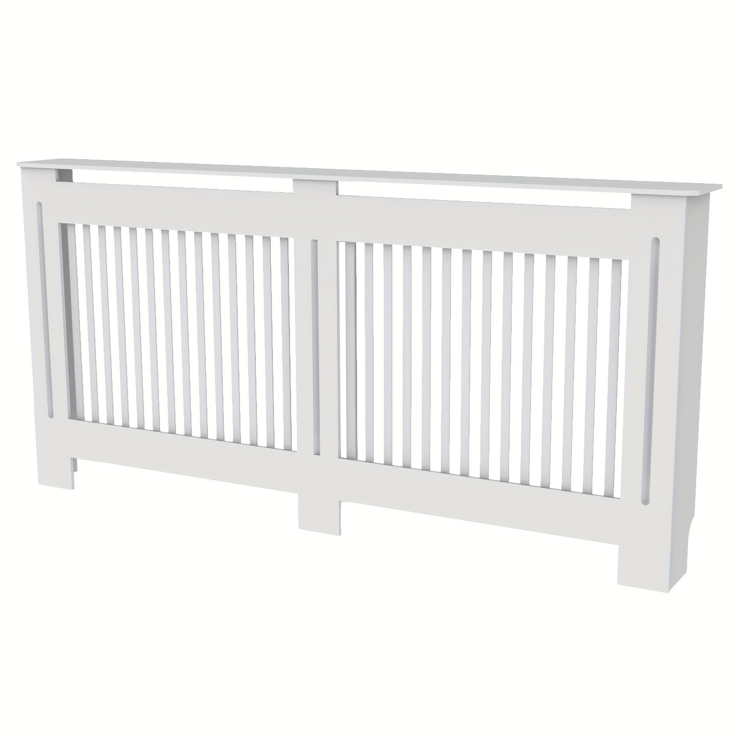 Radiatorombouw – Radiatorkast – Verwarmingsdeksel – Radiatorbekleding – Radiatorafdekking – Wit Houten Design – 100 cm Hoog – 3,2 Cu Ft Opbergruimte – Ventilerend Lamellenpatroon