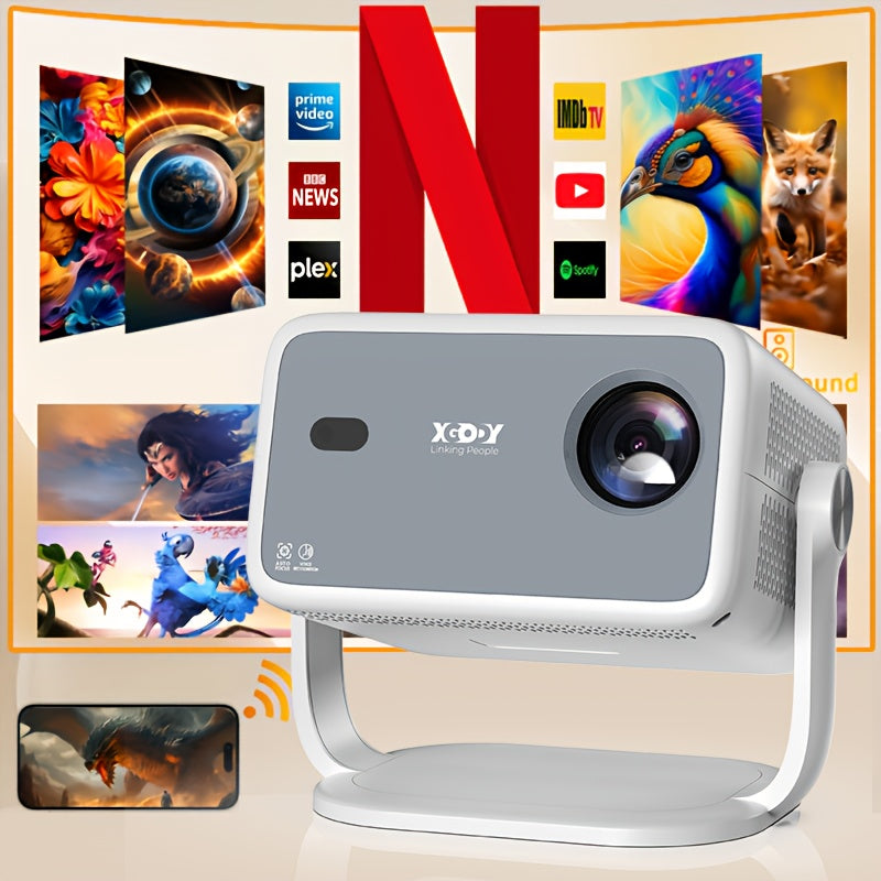 Draagbare projector – Mini beamer – Projectiescherm – Home cinema projector – LED projector – Full HD 1080p – 500 ANSI lumen – 5G WiFi draadloos
