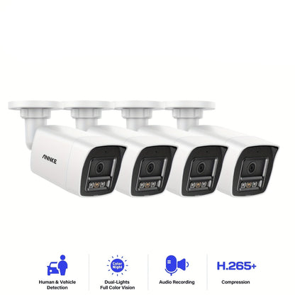 Beveiligingscamera – Bewakingscamera – Buitencamera – IP Camera – Camerabewaking – 12MP Resolutie – Kleurennachtzicht met Dubbele Verlichting