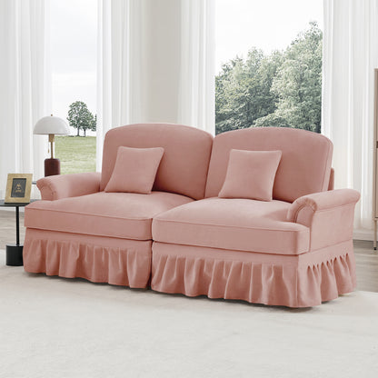2-zitsbank – Tweezitsbank – Sofa – Bankstel – Zitbank – Chenille Bekleding – Geflareerde Armleuningen – Verwijderbare Biezen – Compact Design – Comfortabel & Duurzaam