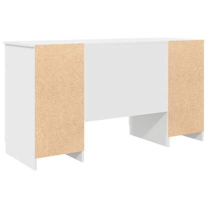 Bureau – Werkplektafel – Schrijftafel – Computertafel – Desk – Wit – 140x49x76 cm – Hoogwaardig MDF – Vrijstaand met Opberglades