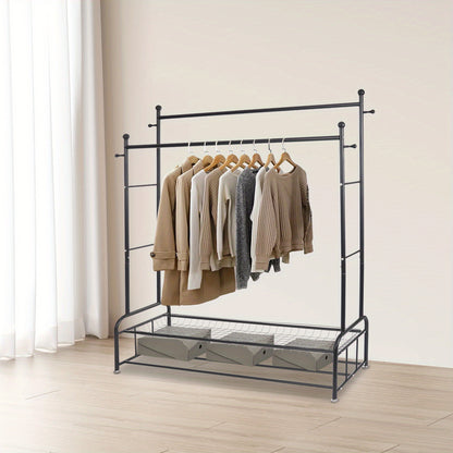 Kledingrek – Kledingstandaard – Garderoberek – Kapstok – Opbergrek – Metaal – Verstelbaar – Met Wieltjes En Remmen – 150x45x170 cm