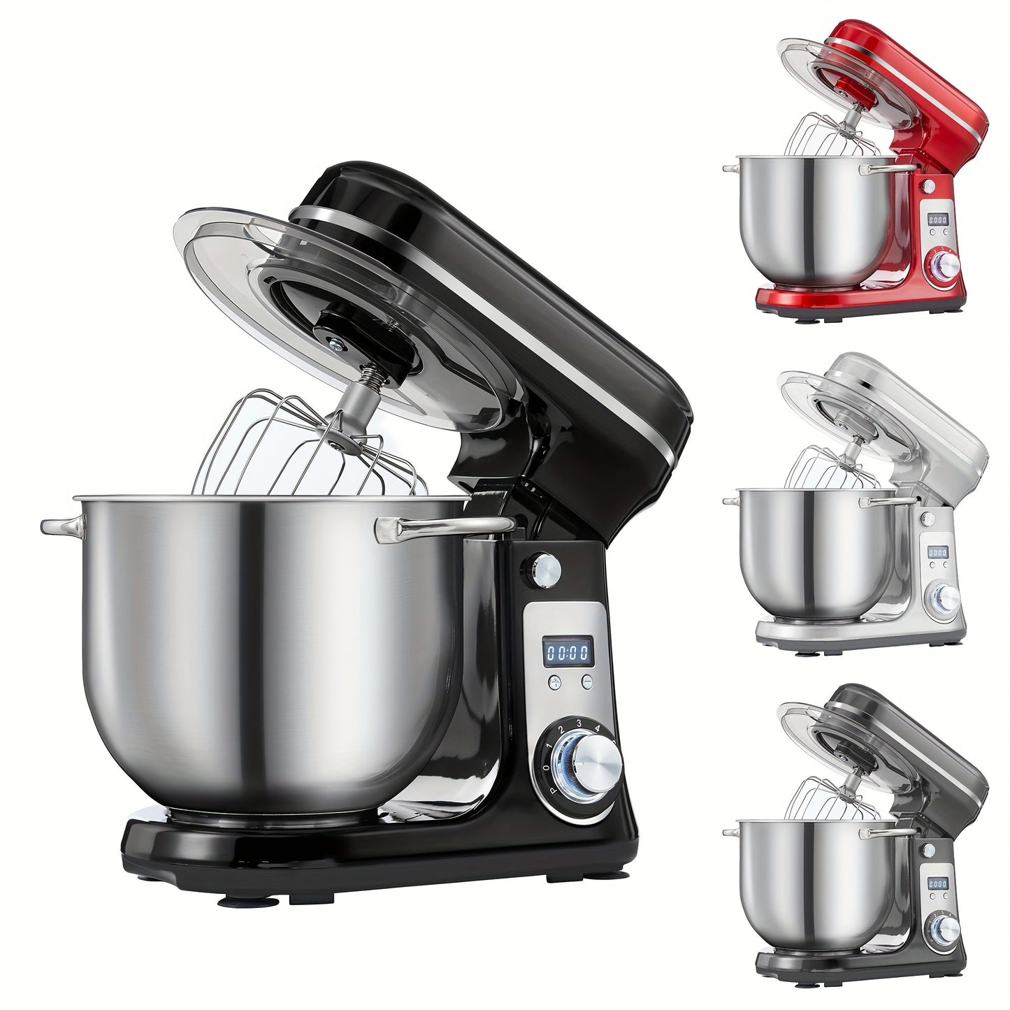 Keukenmixer – Standmixer – Mixer – Deegmixer – Zwart – RVS Mengkom 6L – 6 Snelheden – Stil & Krachtig Motor 1200W