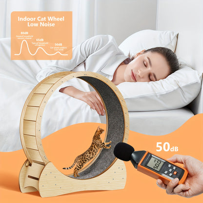 Renrad Kat – Katten Loopwiel – Kattenwiel – Looprad Kat – Kattenren – XL Formaat – Natuurlijk Hout – Veilig & Comfortabel