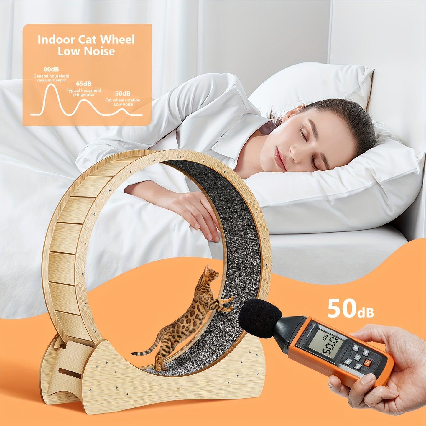cattrainingsrad – katten loopwiel – looprad kat – kattenwiel – cat wheel – XL formaat – Natuurlijk Hout – Veilig & Comfortabel