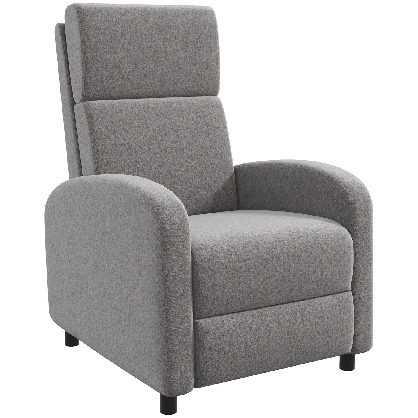 Relaxfauteuil – Relaxstoel – Loungefauteuil – Verstelbare Fauteuil – Zithoekstoel – Verstelbare Rugleuning 160° – Geïntegreerde Voetensteun – Polyester Linnen-look – Grijs