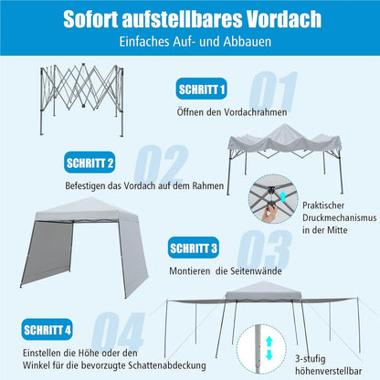 Partytent – Paviljoen – Tuintent – Feesttent – Pop-Up Tent – 3x6 Meter – Waterdicht – UV-Bescherming 50+