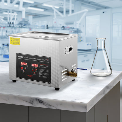 Ultrasoon Reinigingsapparaat – Ultrasone Reiniger – Sieradenreiniger – Brillenreiniger – Horlogereiniger – 10 Liter RVS Tank – Digitale Timer & Verwarming