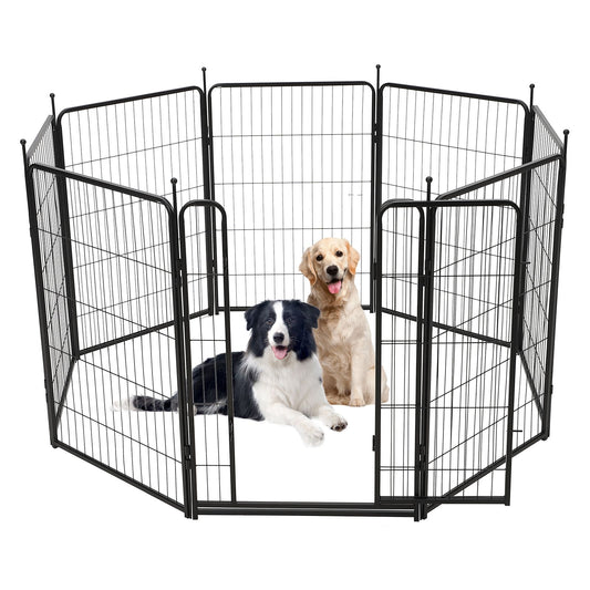 Hondenren – Hondenhek – Puppyren – Speelren – Metalen Ren – 8 Panelen – Inklapbaar – Stevig Staal – 5,49 Meter Lang – Geschikt Voor Grote Honden