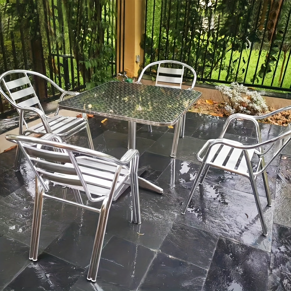 Verstelbare Tafel – Laptoptafel – Bedtafel – Bijzettafel – Eettafel – Aluminium Tafelblad – Verstelbare Hoogte 70-110 cm – Compact 60x60 cm