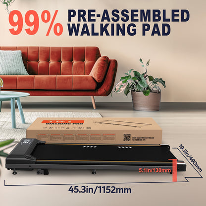 Loopband Bureau – Treadmill Desk – Wandelband – Workdesk Loopband – Loopband Thuiswerk – Verstelbare Hellingshoek – Stil en Compact – Zwart Tungsten Staal