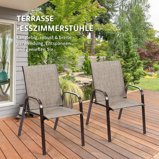 Buitenstoelen – Tuinstoelen – Campingstoelen – Patio Stoelen – Balkonstoelen – Ademend Textiel – Lichtgewicht & Stapelbaar – Set van 2