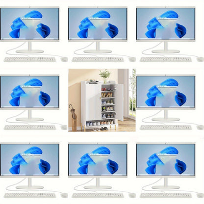 Schoenenkast – Schoenopberger – Schoenrek – Schoenmeubel – Schoenhouder – 6-laags Met Deuren – Verstelbare Planken – Wit Met Gouden Poten