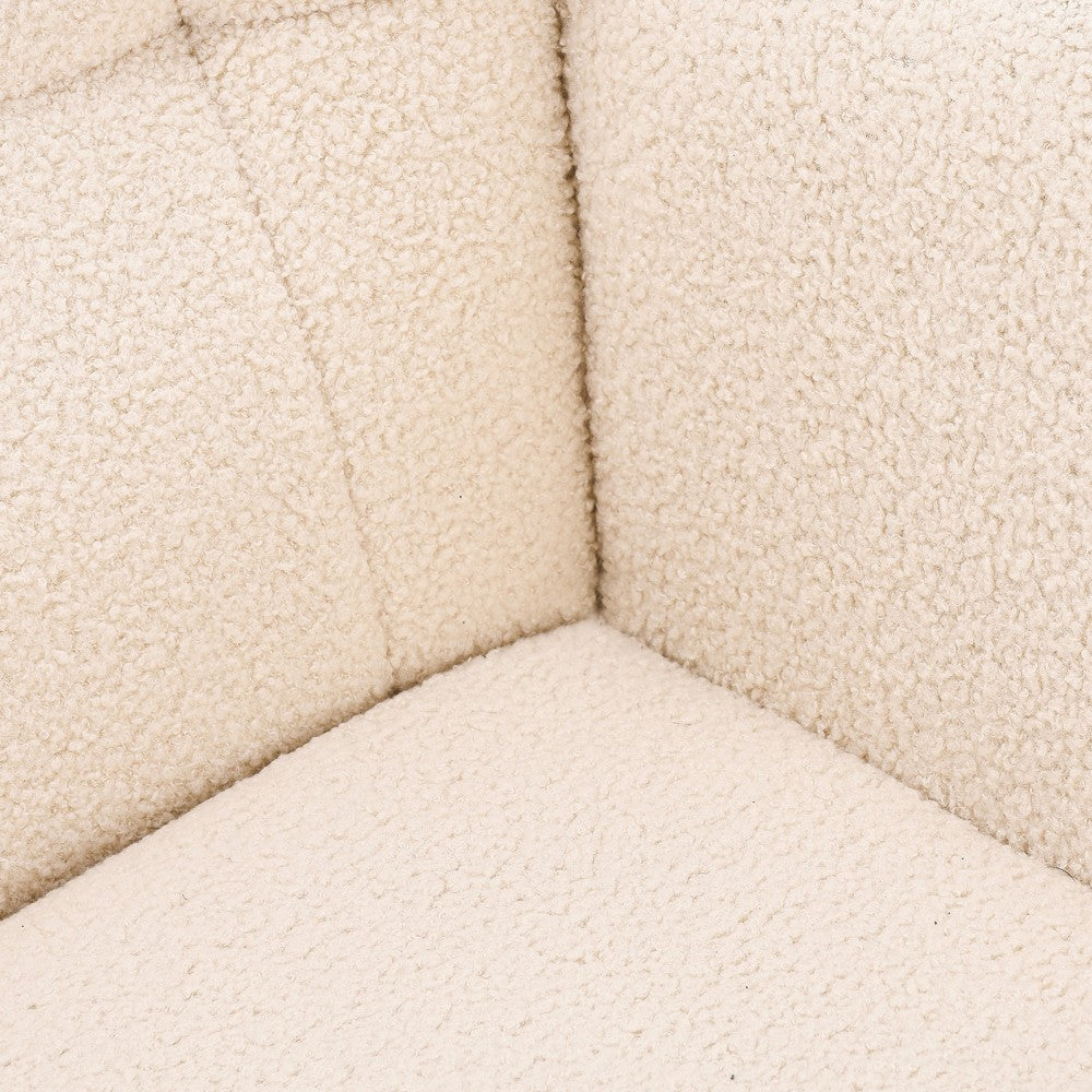Schommelstoel – Schommelstoel Met Bekleding – Relaxstoel – Lounge Stoel – Woonkamerstoel – Beige – Memory Foam Zitting – Duurzaam Metalen Frame