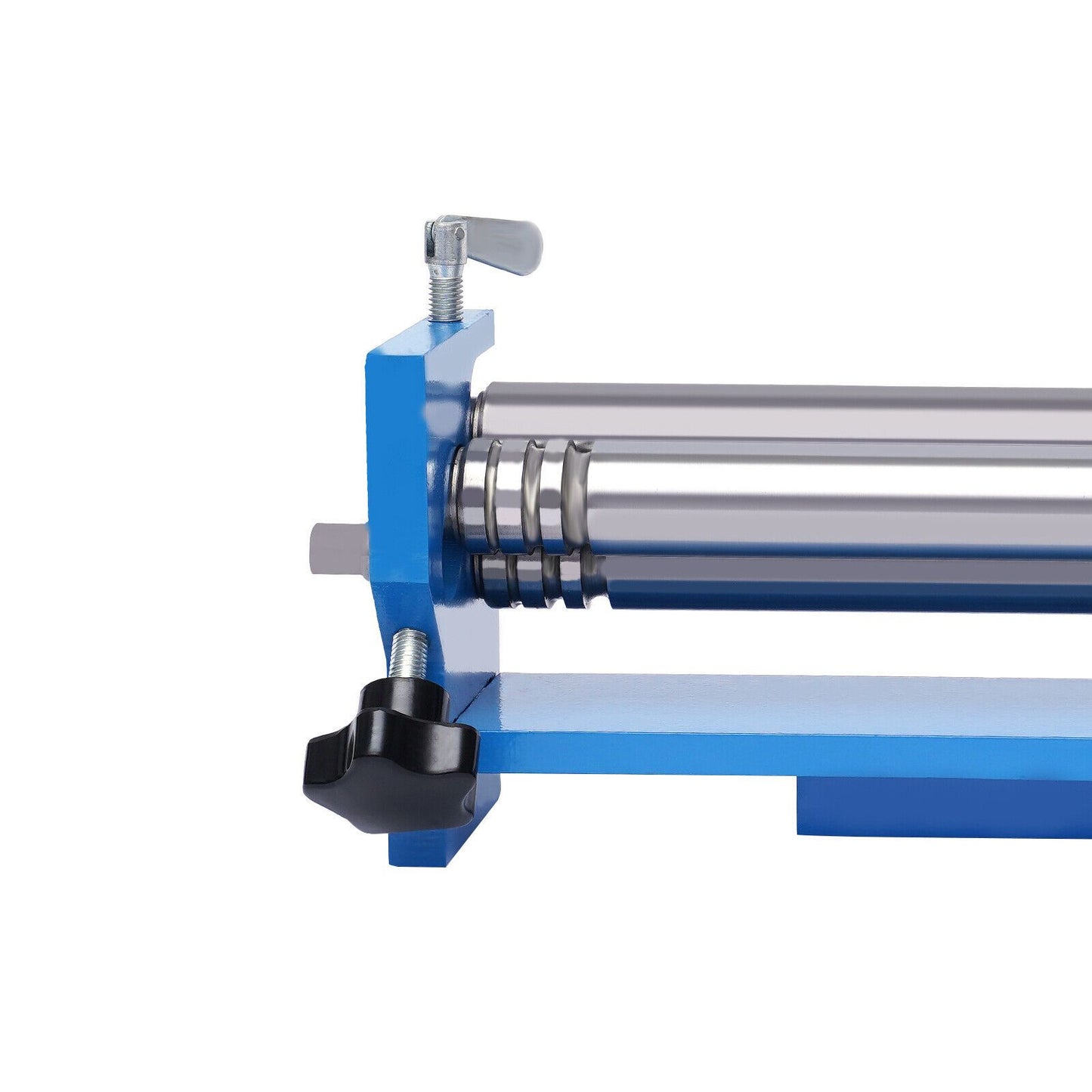 Buigmachine drie-rollen – Plaatwals – Plaatbuiger – Metaalbuiger – Buigapparaat – Handmatige bediening – Werkbreedte 300 mm – Geheel metalen constructie – Blauw