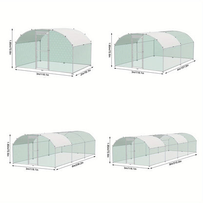 Kippenren – Kippenhok – Buitenren – Pluimvee Ren – Dierenren – 3x6 Meter – Verzinkt Stalen Frame – PE Koepeldak