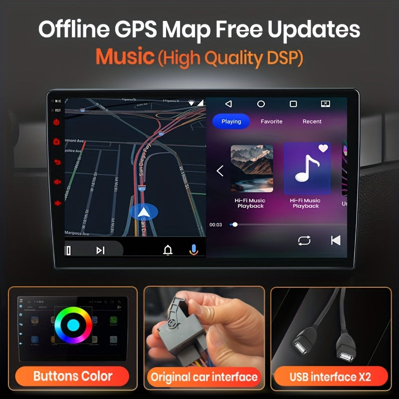 Multimedia Autoradio – Android Autoradio – Navigatiesysteem – CarPlay Radio – Touchscreen Stereo – 9 Inch IPS Scherm – Draadloos CarPlay & Android Auto – 4GB RAM 64GB Opslag