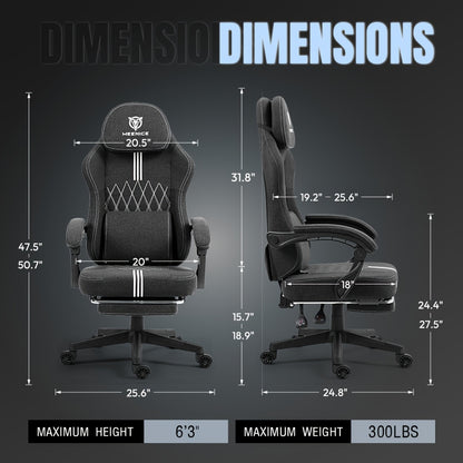 Gamingstoel – Gamestoel – Gaming Chair – Bureaustoel – Game Stoel – Ergonomisch – Hoog Rugleuning – Ademend Materiaal – PU Leer & Stof – Pocketvering Zitting – Max 136 kg – Roze