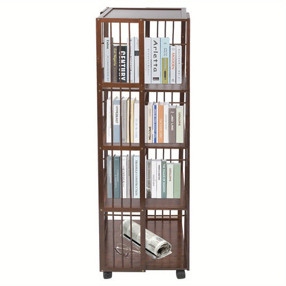 Rotating Bookshelf, 5-Tierd Mobile Bookshelf, Bookshelf with Open Design Shelving, Rotating Shelf, Spacesaving Furniture, Open Shelf, Minimalist Storage, Smooth Rotation, Easy Assembly, Adjustable Shelving, Swivel Bookshelf,