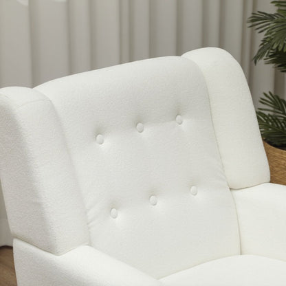Loungezetel – Fauteuil – Loungestoel – Relaxstoel – Zetel – Teddyfleece Bekleding – Robuuste Houten Poten – Hoog Zitcomfort