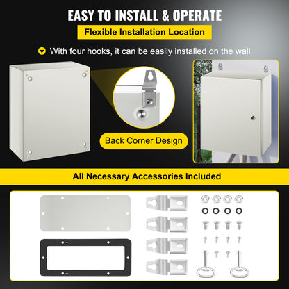 Elektrakast – Elektrische Behuizing – Noodkast – Installatieklemkast – Wanddoos – Stalen Behuizing – IP66 Waterdicht – 50x40x20 cm