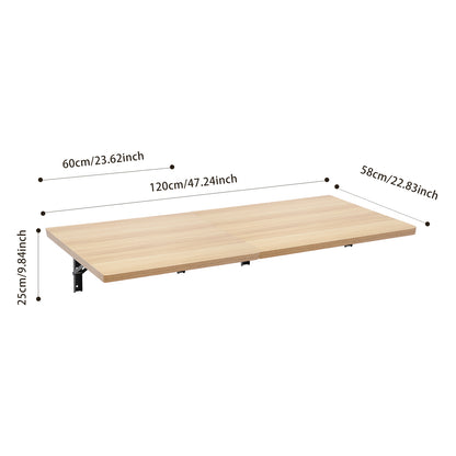 2pcs Wall Mounted Foldable Workbench with Heavy-Duty Metal Frame & Wood-Like Surface - Space-Saving Foldable Design, 29.94 KG Capacity, 59.94cm Wide Work Surface, Adjustable Height, Easy Install for Workshop, Garage, Home Off