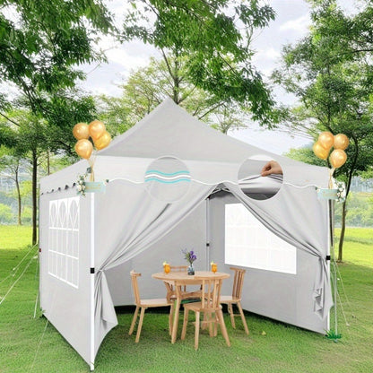 3×3m Pop-Up Portable Tent, Adjustable to 3 Heights, with 4 Removable Walls, 4 Sandbags, Carry Bag, for Picnics, Family Gatherings, Camping, BBQ, Christmas Parties