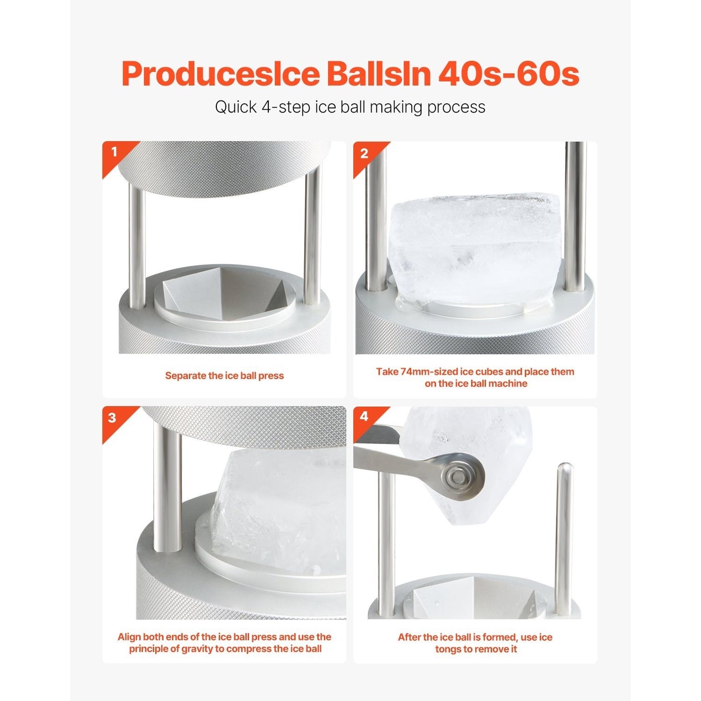 Ijsballenmaker – Ijsbalmaker – Ijsblokjesvorm – IJsdiamantpers – Ijspers – 6 cm Diamanten Vorm – Aluminium Luchtvaartkwaliteit