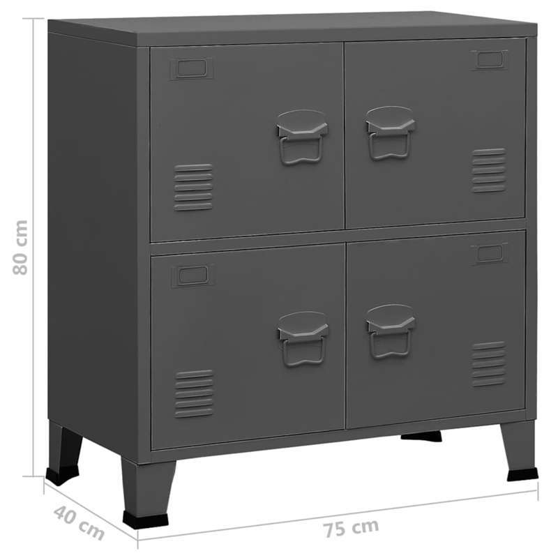 Industriële Opbergbox – Opbergcontainer – Opbergkast – Organizer – Opslagbox – Antraciet – Grote Inhoud 75x40x80 cm – Stevige Duurzame Constructie