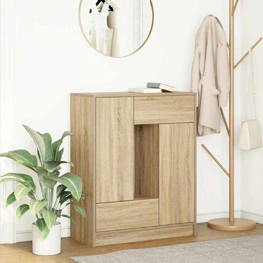 Dressoir – Kast – Opbergkast – Ladekast – Buffetkast – Hardhouten Sonoma Eik – Compact 73x31x90 cm